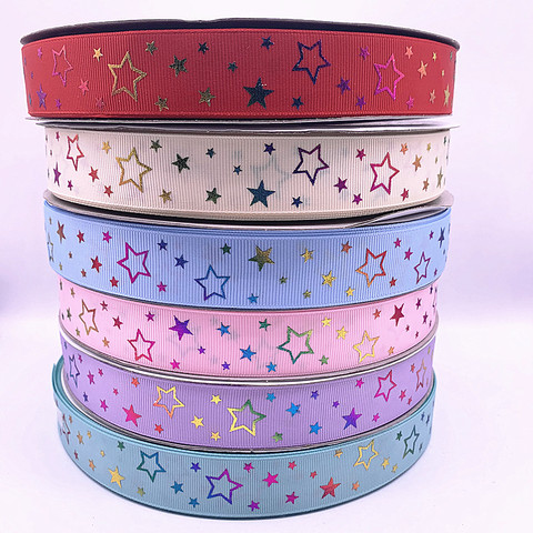 Hot Selling 3yards 25mmGrosgrain Ribbon Gilding Stars for Christmas Wedding Decoration DIY Sewing Handmand Crafts ► Photo 1/6