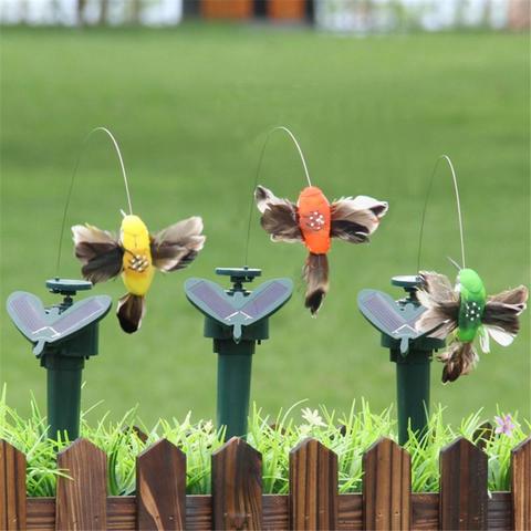 Beautiful Vibration Solar Power Dancing Flying Fluttering Butterflies Hummingbird 1 pcs Sunflower Yard Garden Decor ► Photo 1/6