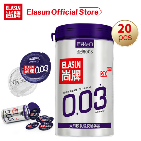 Elasun Condom Ultra Thin 0.03mm Thickness Sensitive Touch Scream G Point Orgasm Lubrication Intimate Goods For Couples For Sex ► Photo 1/6