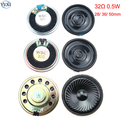 YuXi 2pcs Ultra-thin Loud speaker 32 ohms 0.5 watt 0.5W 32R speaker Diameter 28mm 2.8cm 36mm 3.6mm 50mm 5cm Loudspeaker ► Photo 1/4