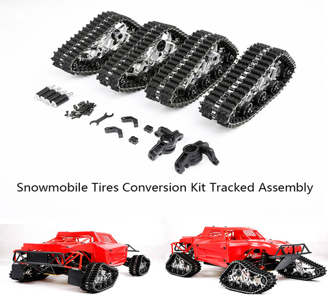 Snowmobile Tyre Conversion Caterpillar Band Set Fit for 1/5 Losi 5ive-t Rovan LT King Motor x2 Rc Car Parts ► Photo 1/6
