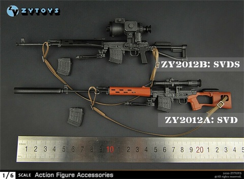 ZYTOYS ZY2012 SVD/SVDS 1/6 Gun Weapon Model Toy Fit 12'' Solider Figure ► Photo 1/6