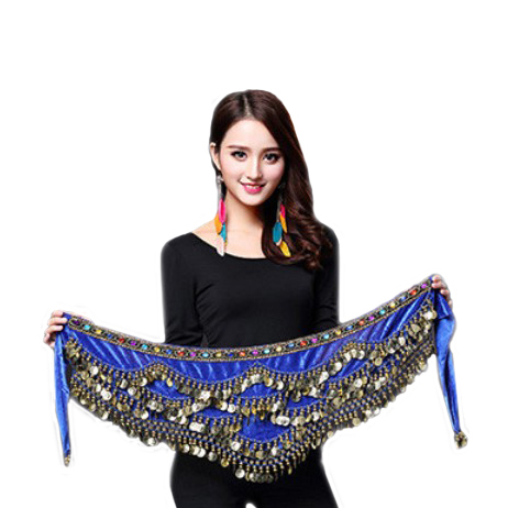 Women Belly Dance Costume Hip Scarf Accessories Belt Skirt  Bellydance Coins Silk Scarf Waist Chain Wrap Crystal Adult Dancewear ► Photo 1/6