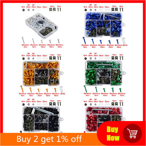 177PCS/Set M6 M5 Fairing Bolts Kit Bodywork Screws Nut For Motorcycle 6 colors ► Photo 1/6