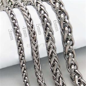 1PC  Men Necklace Stainless Steel Jewelry Braided Link Wheat Chain Necklace Women Punk Rock Biker Gift ► Photo 1/6