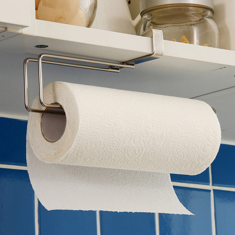 Kitchen paper holder hanger tissue roll towel rail bathroom sink organizer for hanging on the door storage hook   WJ508 ► Photo 1/5