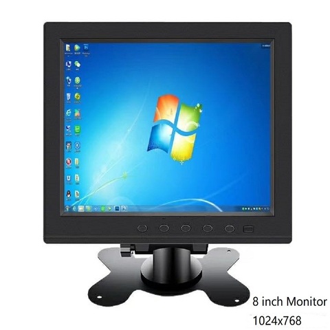 Desktop 8 inch 4:3 Aspect LCD Monitor with HDMI VGA Video Input 1024 x768 Resolution ► Photo 1/6