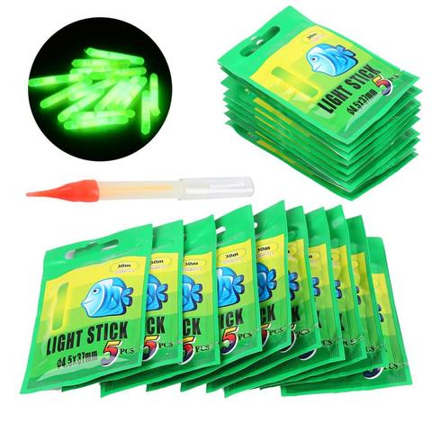 50pcs/10packs Chemical Luminous Glow light Stick Night Fishing Float sticks Lights in Green Color Fishing Accessories Pasca ► Photo 1/6