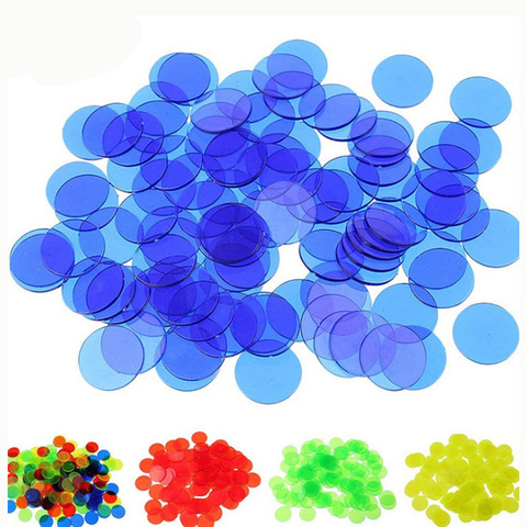 100 pcs/set 19mm Poker Chips Plastic Sheet Board Game Wholesale 24 Kinds Colors Round Opacification/Transparent Coins ► Photo 1/6