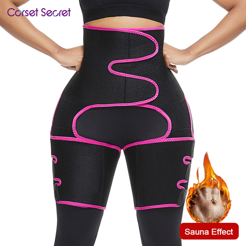 Corset Secret Neoprene Shaperwear Women`s High Waist Embossed Thigh Trimmer Tummy Control Sauna Effect Waist Trainer Belt ► Photo 1/6