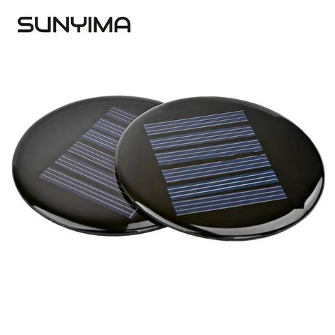 SUNYIMA 2pcs 71mm 3V Mini Portable Solar Panels Celdas Solares Monocrystalline Silicon Kit Sun Power For DIY solar ► Photo 1/6