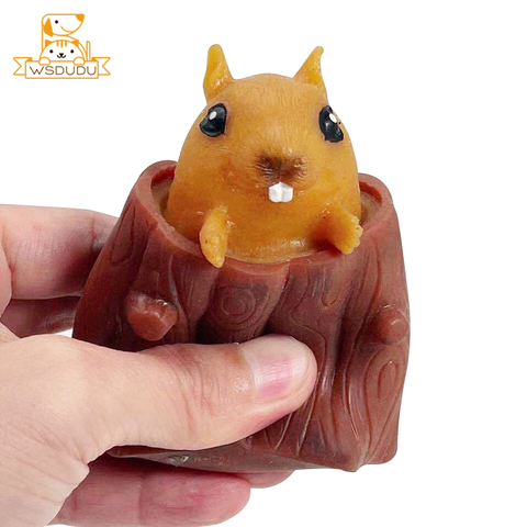 Evil Squirrel Toys Squeeze Decompression Funny Tree Stump Cartoon Animal Anti Stress Relief Soft Interesting Squishy Adult Gifts ► Photo 1/6