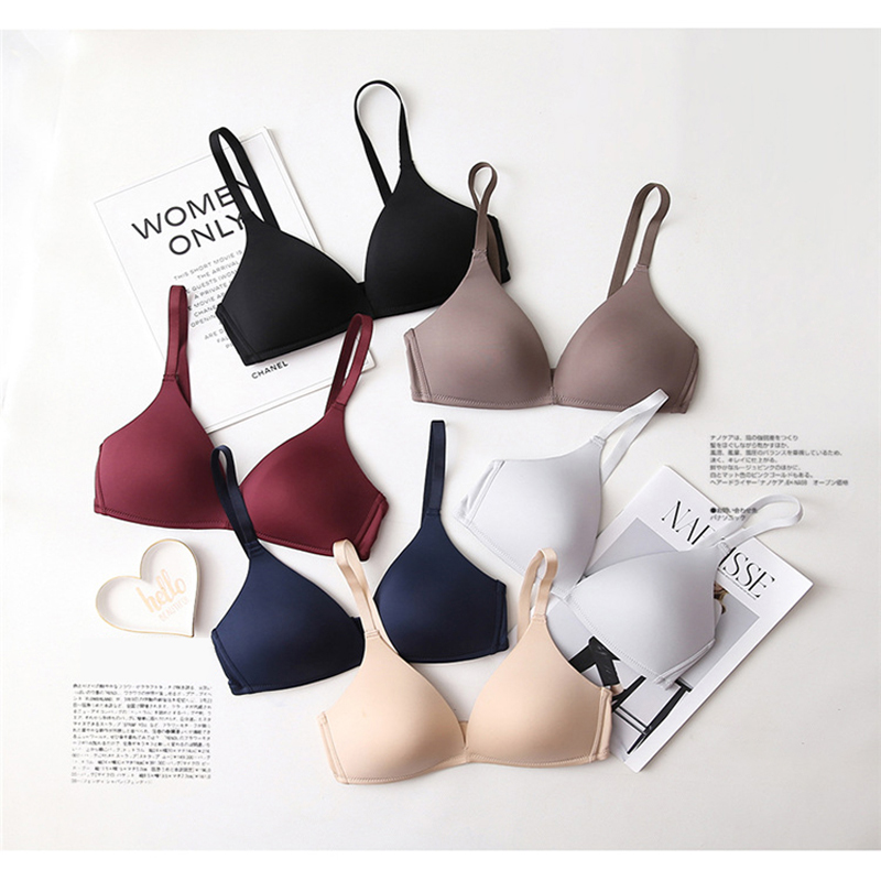 Sexy Simple Push Up Bra Front Button Candy Color A B Cup Women