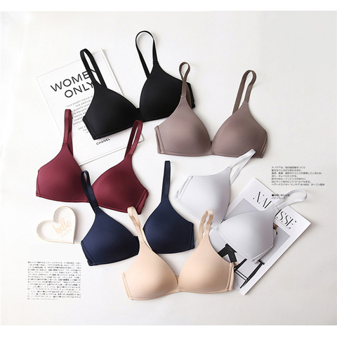  LANREN No Wire Brassiere Push Up Bra Seamless Bras for Women A  B Cup Underwear Three Quarters 3/4 Cup Lingerie Sexy Bra Thin Soft (Bands  Size : 36-80, Color : 6) : Clothing, Shoes & Jewelry