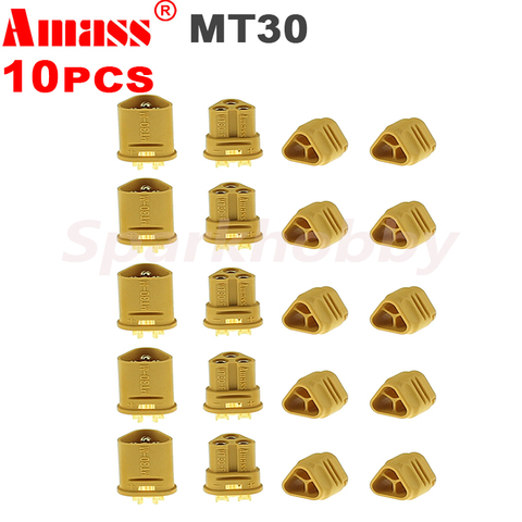 10PCS/5Pairs AMASS MT30 2mm 3-pin Connector with sheath Brushless motor ESC integrated plug for RC Model Quadcopter Multicopter ► Photo 1/6