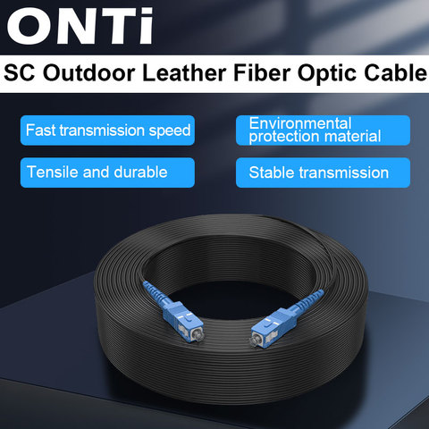 ONTi SC UPC to SC UPC Fiber Optic Drop Cable Single Mode Simplex 2.0mm Outdoor Fiber Optic Patch Cord Optical Patch Cable ► Photo 1/6