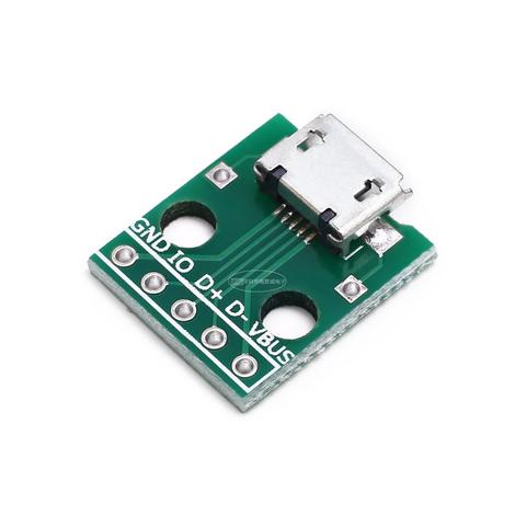 MICRO USB To DIP Adapter 5pin Female Connector B Type PCB Converter Breadboard USB-01 Switch Board SMT Mother Seat ► Photo 1/3