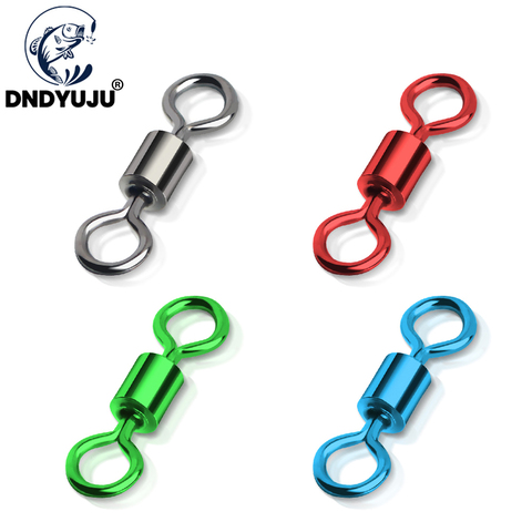 DNDYUJU 100pcs Colorful Fishing Connector American Swivel Ring 8 Fishing Gear Professional Fishing Tackle Accessories Connector ► Photo 1/5