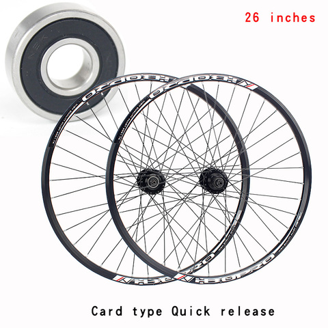 Mountain bicycle 26 inches disc brake wheel set 100-135mm Bearing Peilin Disc brake  flower drum bicycle wheel set ► Photo 1/6