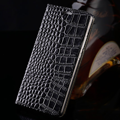 Genuine leather crocodile Flat texture case For Samsung s8 plus S9 s10 A50 A70 Magnetic card slot case cover for Galaxy Note 8 9 ► Photo 1/6