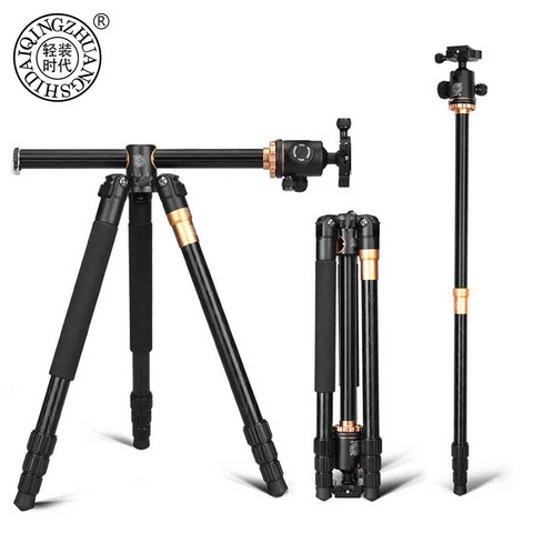 QZSD Q999H Aluminium Alloy Camera Tripod  Video Monopod Professional Extendable Tripod with Quick Release Plate and Ball Head ► Photo 1/6