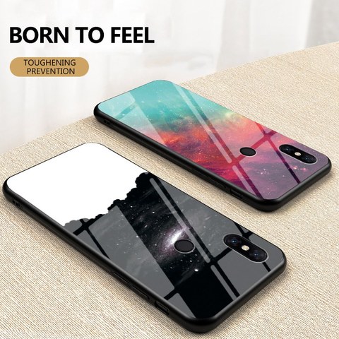 Luxury Starry Sky Glass Phone Case for Xiaomi Mi MIX 3 2S 2 Hard Cover Coque for Xiaomi Mi Max3 Max2 Max Play F1 Anti-fall Case ► Photo 1/6