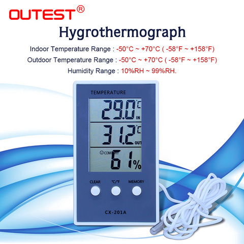 LCD Digital Clock Hygrothermograph Indoor Thermometer Hygrometer