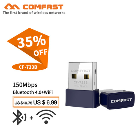 Comfast CF-723B Mini USB WiFi Adapter 150Mbps Wi-Fi dongle receiver PC Network Card bluetooth 4.0 USB Ethernet WiFi adapter ap ► Photo 1/6