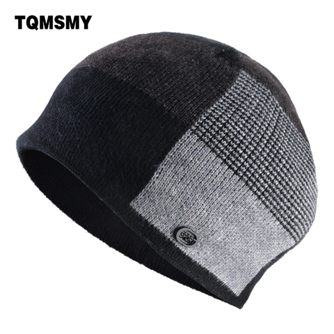 Unisex bonnet Plaid stitching hat men's winter beanies man skullies Knitted wool caps women's Winter Hats Hip Hop caps gorros ► Photo 1/6