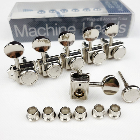 1 Set 6 In-line Locking Vintage Electric Guitar Machine Heads Tuners For ST TL Guitar Lock String Tuning Pegs ( Nickel ) ► Photo 1/6