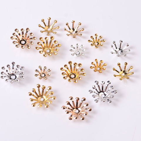 100 PCS Metal Copper Stamen Flowers Base Filigree Hollow Out Flowers Bead Caps DIY Handmade Accessories For Jewelry Making ► Photo 1/6