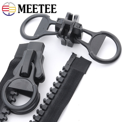 Meetee 20# Oversize Resin Zipper Black Double-sliders Open-end Zippers for Down Jacket Coat Tent DIY Sewing Accessories ZA109 ► Photo 1/6