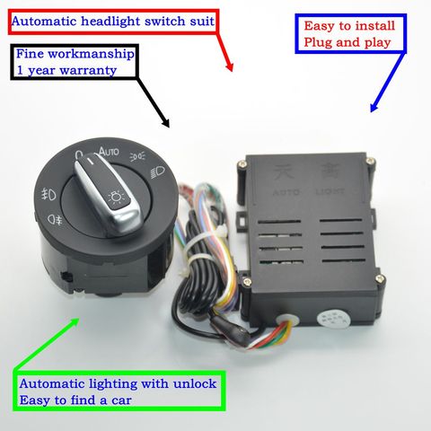 AUTO Chrome Headlights Switch Sensor Module For Golf 4 New MK4 Polo Bora Passat B5 Bugs 5ND941431B 5ND 941 431 B ► Photo 1/6