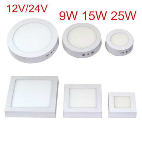 9W/15W/25W Round/Square Led Panel Light Surface Mounted Led ceiling Downlight AC/DC 12V/24V + LED Driver Free shipping ► Photo 1/6