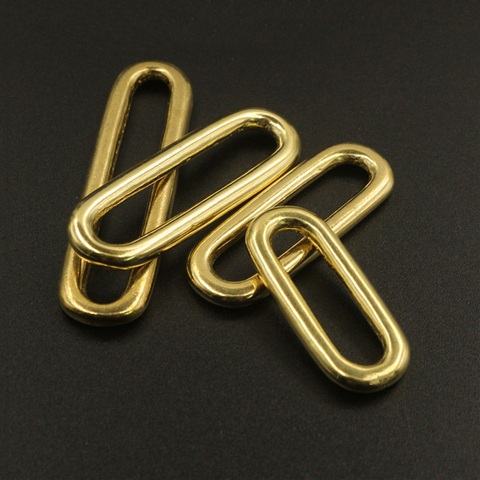 1 x Molded Cast Solid Brass Oval Loop Ring Buckle Leather Craft Bag Luggage Shoulder Strap Webbing Belt Strap Keeper ► Photo 1/6