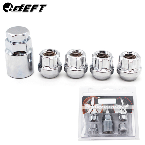 Universal M12x1.5 Wheel Lock Lug Nuts 4 Car Anti Theft Locking Nuts 1 Key Set For Toyota Nissan Mazda Honda Ford Car Accessories ► Photo 1/6