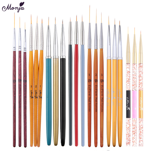 Monja Nail Art Matel Mermaid Wood Handle Liner Painting Brush Flower Lines  Grid Stripe French Design Drawing Pen Manicure Tool - Price history &  Review, AliExpress Seller - Monja Official Store