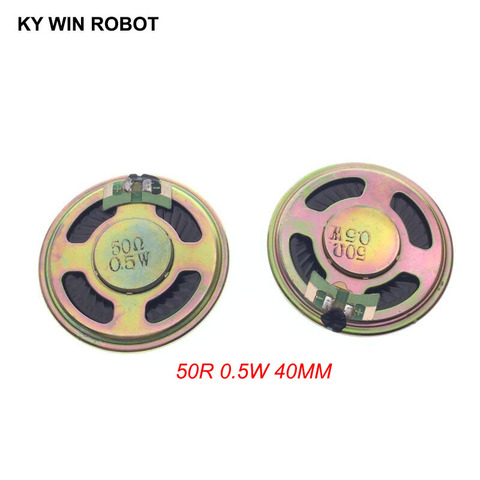 2pcs/lot New Ultra-thin Mini speaker 50 ohms 0.5 watt 0.5W 50R speaker Diameter 40MM 4CM thickness 5MM ► Photo 1/6