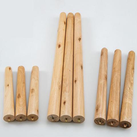Wooden Furniture Legs Table Legs Rubber Feet Wholesale Solid Foot Table Tea 2PC ► Photo 1/5