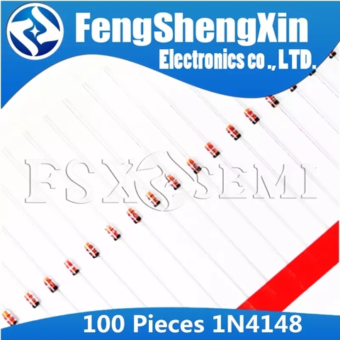 100pcs/lot 1N4148 IN4148 DO-35 High-speed switching diodes ► Photo 1/3