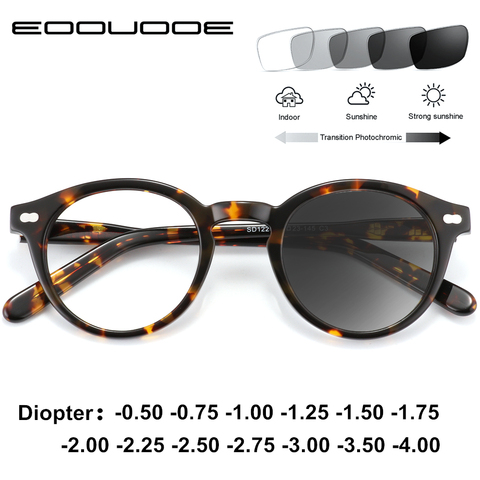 Titanium Transition Aviation Sunglasses Photochromic Myopia Glasses Rimless Eyeglasses Men with Diopters ► Photo 1/6