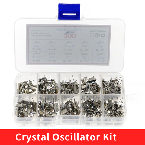 10Values HC-49S Quartz Resonator DIP Crystal Oscillator Kit 4MHz 6MHz 8MHz 12MHz 16MHz 24MHz 25MHz 48MHz 2Pin diy electronic set ► Photo 1/4