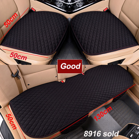 Car Seat Cover Linen Fabric Four Seasons Front Rear Flax Cushion Breathable Protector Mat Pad Auto accessories Universal Size ► Photo 1/6