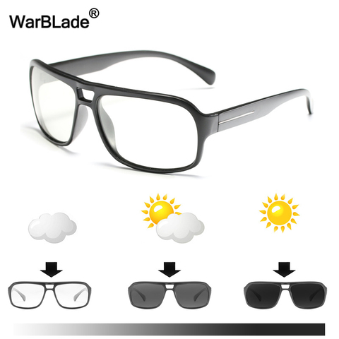 WarBLade Men Photochromic Sunglasses Polarized Sun Glasses HD Driving Goggles Chameleon Glasses UV400 Day Night Driving Eyewear ► Photo 1/6