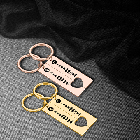 Couple Gift Keychain Personalized Spotify Code Keychain Custom Music Spotify Scan Code Key Chain Engrave Key Chain Ring ► Photo 1/1