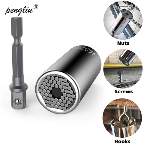 Universal Hardware Torque Wrench Head Set Socket Sleeve In Wrench 7-19mm Spanner Key Magic Grip Portable Multi Hand Tools 2022 ► Photo 1/6