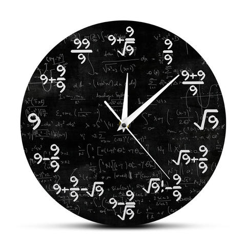 Math Equation The Nines Math Wall Clock The Clock of 9s Formulas Modern Wall Hanging Watch Mathematical Classroom Wall Art Decor ► Photo 1/6