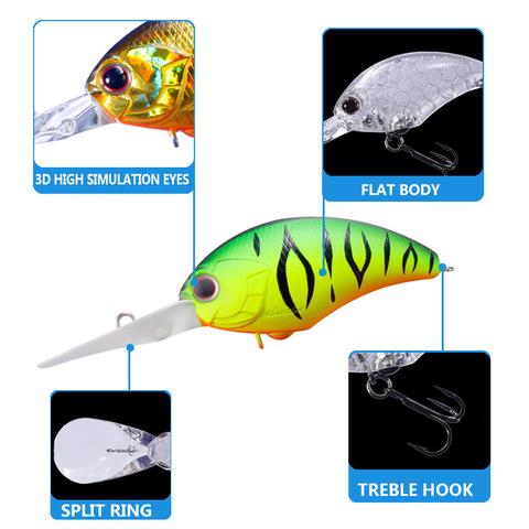 Fishing Lure Fishing Tackle Slowly Float Crank Bait Long Tongue Pesca Jerkbait  Crankbait ► Photo 1/1