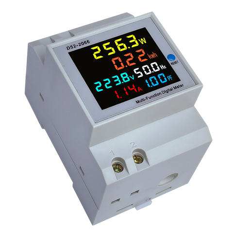 Din Rail AC 220V 110V 40V~300V 100A Digital Ampermeter Power Energy Voltmeter Ammeter Volt Watt Kwh Frequency Power Factor Meter ► Photo 1/6