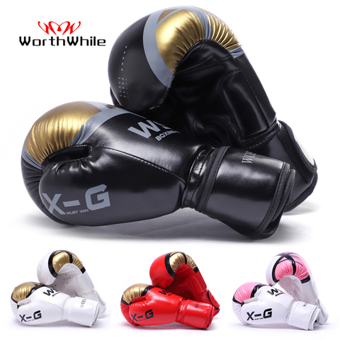 WorthWhile Kick Boxing Gloves Men Women PU Karate Muay Thai Guantes De Boxeo Free Fight MMA Sanda Training Adults Kids Equipment ► Photo 1/6